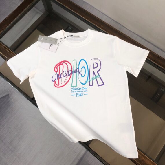 Dior Summer new round neck short sleeved T-shirt made of pure cotton fabric with perfect texture