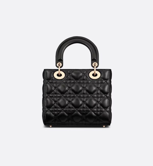 Dior Small size Lady My ABC Dior handbag, black sheepskin leather, rattan grid pattern, number: MO538ONGE_M900_TU