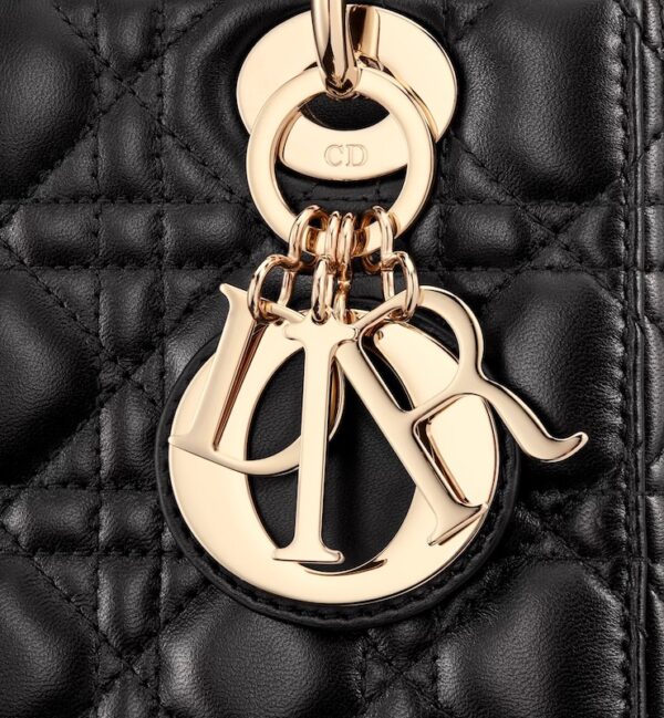 Dior Small size Lady My ABC Dior handbag, black sheepskin leather, rattan grid pattern, number: MO538ONGE_M900_TU