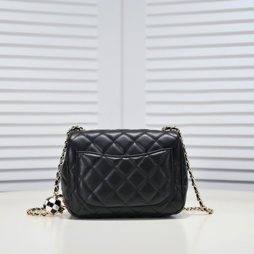 Chanel Flap Bags Classic with Pearl & Ball Chain Details 3 Chanel Flap Bags Classic with Pearl & Ball Chain Details - Image 3