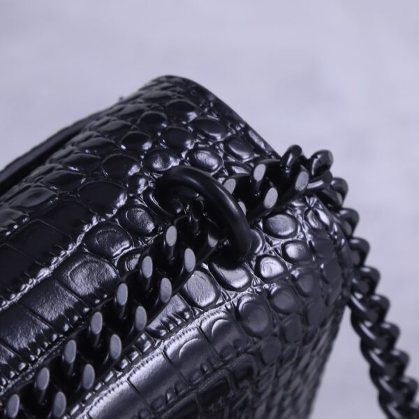 Yves Saint Laurent Latest Crocodile Pattern Sunset Bag Top Imported Original Leather Crocodile Pattern Model: 442906 Crocodile Pattern 422906