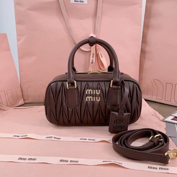 miumiu Model number 5BB142, M's new bowling bag with a unique Matelasse style.