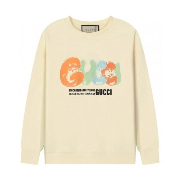 gucci Autumn and winter new chest graffiti colorful logo candy colored round neck hoodie