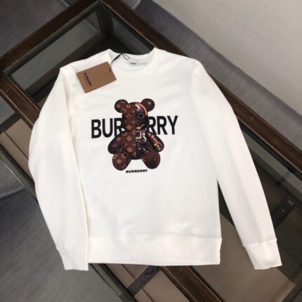 Burberry New Series Round Neck Hoodie Burberry Round Neck Hoodie with Large Shoulder Drop Official Same Style