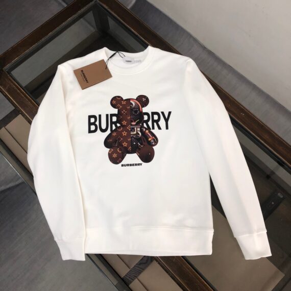 Burberry New Series Round Neck Hoodie Burberry Round Neck Hoodie with Large Shoulder Drop Official Same Style