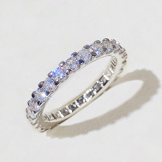 Ring Shiny Diamond Ring Women Men Couple Luxury Jewelry Wedding Party Gift Accessories Size 5-12 ﻿