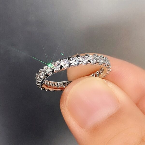 Ring Shiny Diamond Ring Women Men Couple Luxury Jewelry Wedding Party Gift Accessories Size 5-12 ﻿