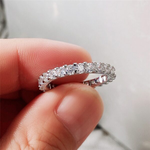 Ring Shiny Diamond Ring Women Men Couple Luxury Jewelry Wedding Party Gift Accessories Size 5-12 ﻿