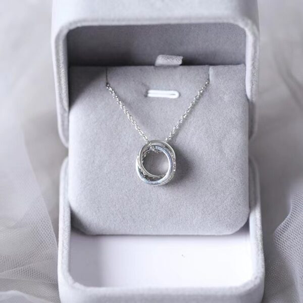 Necklace Timeless Double Ring Charm 316L Titanium Steel fashion pendant Valentine's day gifts for woman ﻿