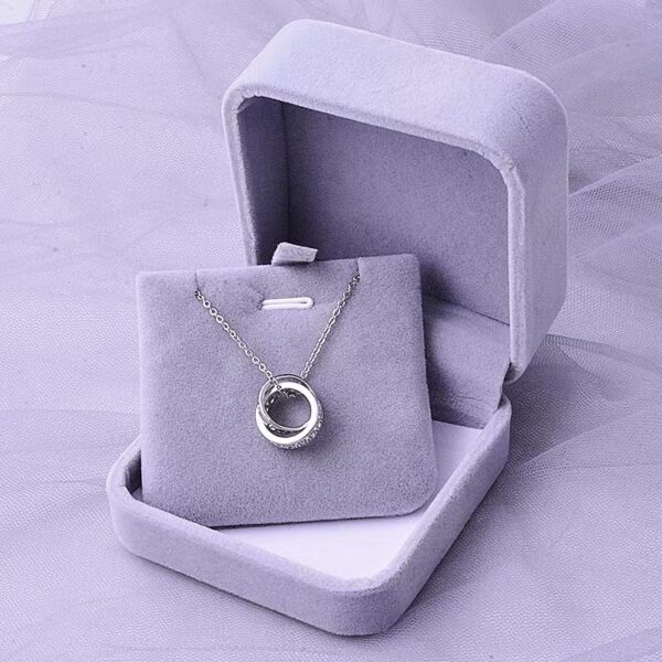 Necklace Timeless Double Ring Charm 316L Titanium Steel fashion pendant Valentine's day gifts for woman ﻿