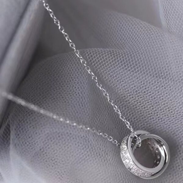 Necklace Timeless Double Ring Charm 316L Titanium Steel fashion pendant Valentine's day gifts for woman ﻿