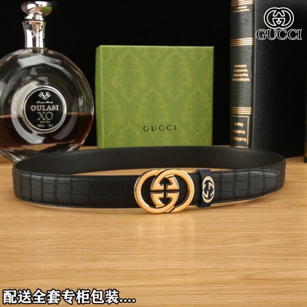 35mm width double-sided cowhide automatic buckle waistband
