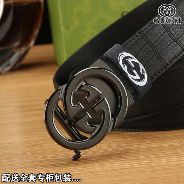 35mm width double-sided cowhide automatic buckle waistband