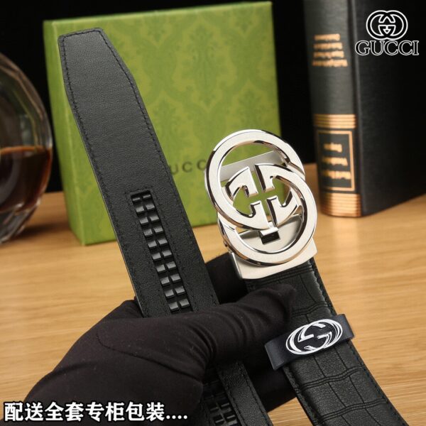 35mm width double-sided cowhide automatic buckle waistband