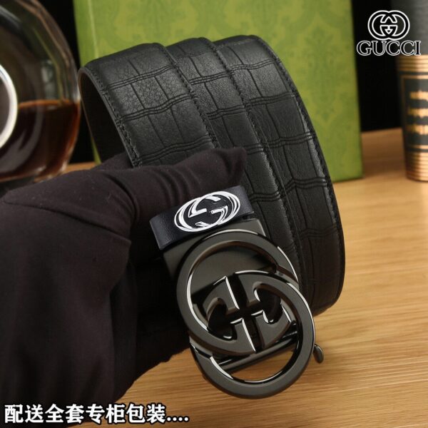 35mm width double-sided cowhide automatic buckle waistband