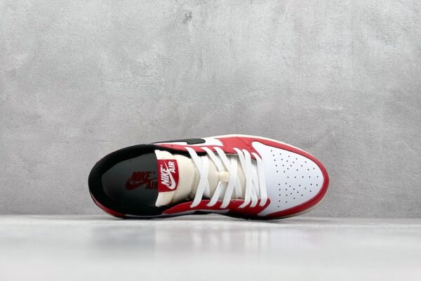 Nike AJ1 white red black hook low cut cultural and leisure sports board shoes