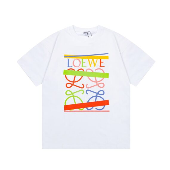 Cartoon elemeLoewe nt printed T-shirt, couple style, simple and versatile, star style