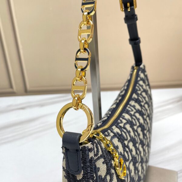 Dior moon bag semi-circular bag shape classic oblique old flower fabric letter